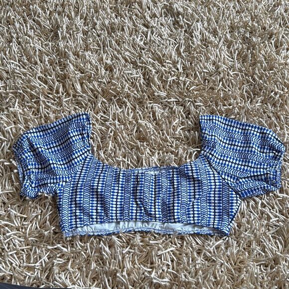 Lemlem Lola Pouf Top in Classic Blue Size M - Picture 6 of 6